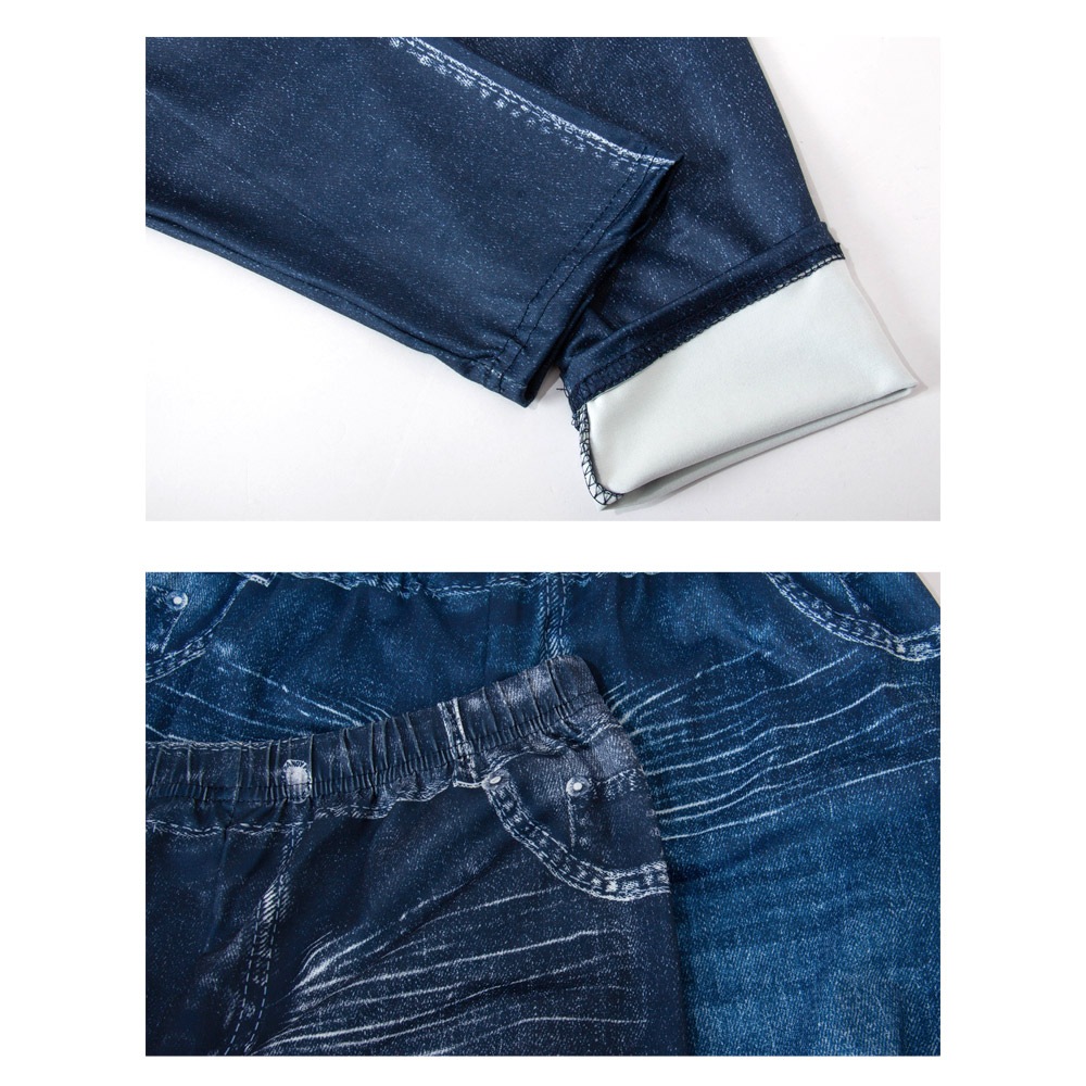 [HotClothing Import] イミテーション デニムプリント レギンス スーパーストレッチ スキニーパンツ ジェギンス スリムパンツ M L XL 2XL 大きいサイズ [即日発送] cpt-25001 