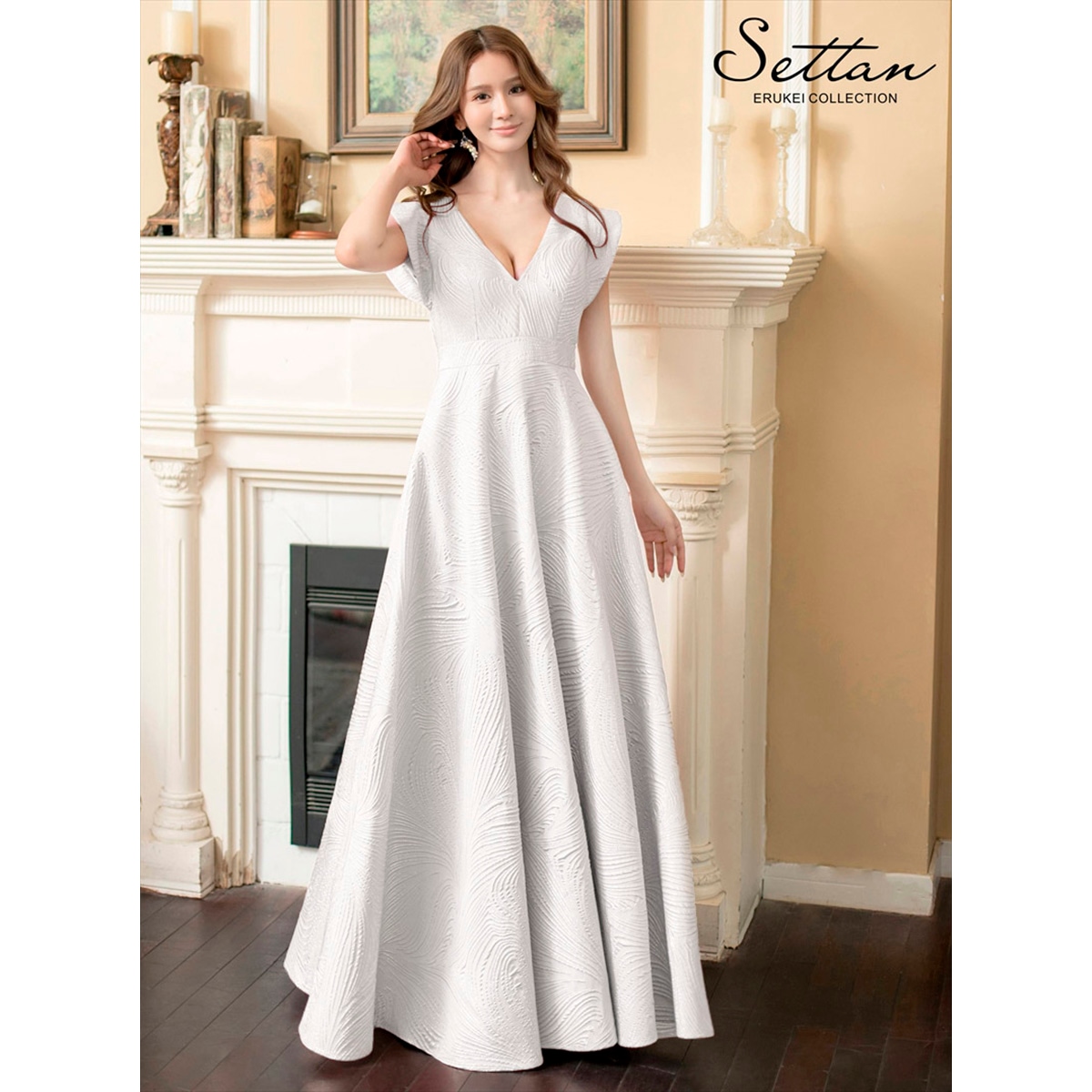 sugar ホワイトレーススリーブレスロングドレス XSサイズ