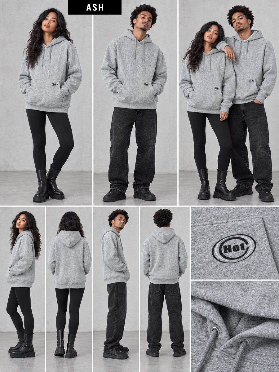 [HotClothing Original] 3color Hotロゴ 15.5oz 裏起毛 オーバーサイズ スウェットパーカー ユニセックス S-XL hot-goat-9060