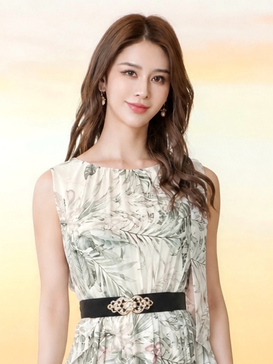 [GINZA COUTURE] 2color ボタニカルプリント シフォン ショルダーリボン ノースリーブ Aライン フレア ロングドレス ワンピース グリーン グレー リゾート 結婚式 お食事会 パーティ 撮影 衣装 2次会 演奏会 ナイトワーク 雪丹 銀座クチュール エルケイ ERUKEI LK C26111