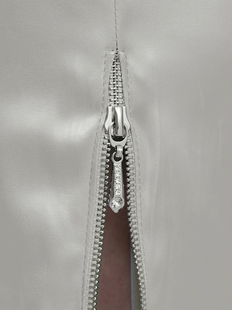 Veautt ヴュート ワンショルダー アシンメトリー パール ビジュー 2way ストレッチサテン タイト ミディアムドレス キャバドレス 膝丈 ミディアム ドレス 上品 セクシー レディース 高級ドレス 品番 [VT082613]