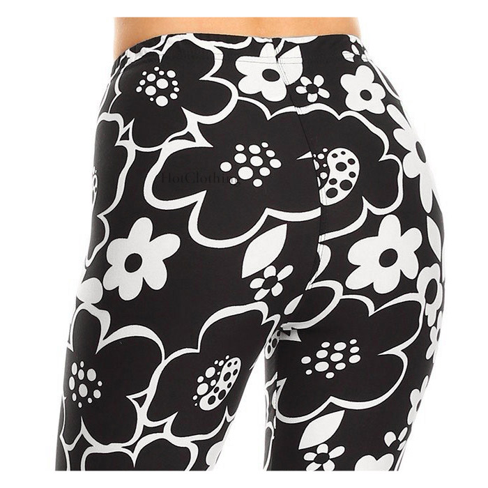 ピーチスキンLeggings Depot レギンスデポ 花柄ハイウエストレギンス