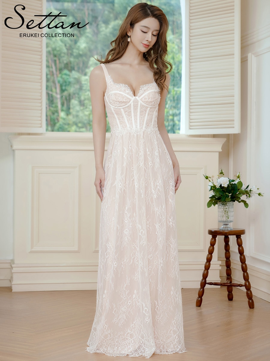 【美品】 アトリエパンドール 刺繍 レース ロングドレス パンドール山路 美品】 アトリエパンドール 刺繍 レース ロングドレス パン