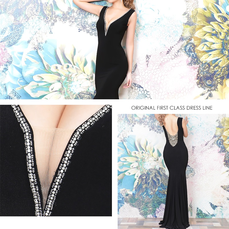 AngelR バッグビジューデザインロングドレス パーティードレス 高級