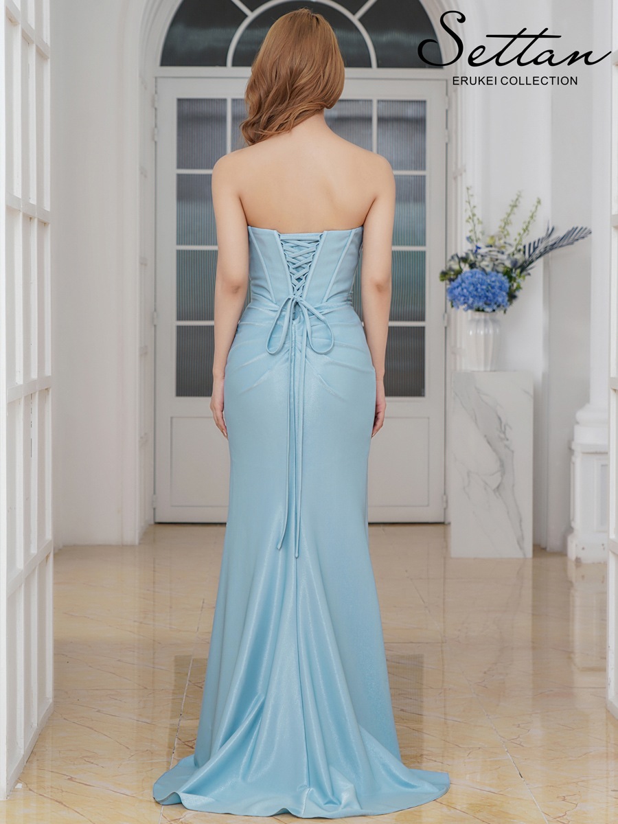 SETTAN] 2color シャイニーサテン アシンメトリー ベア タック