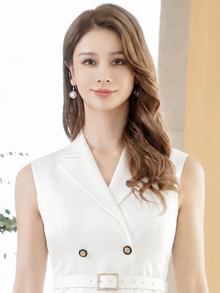 [GINZA COUTURE] テーラードカラー ジャケット風 ダブルボタン プリーツ Aライン ミディアムワンピース お食事会 結婚式 ビジネス C26067