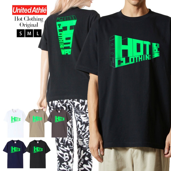 Mens HotClothingオリジナル ロゴプリントTシャツ Mens -hot-t006
