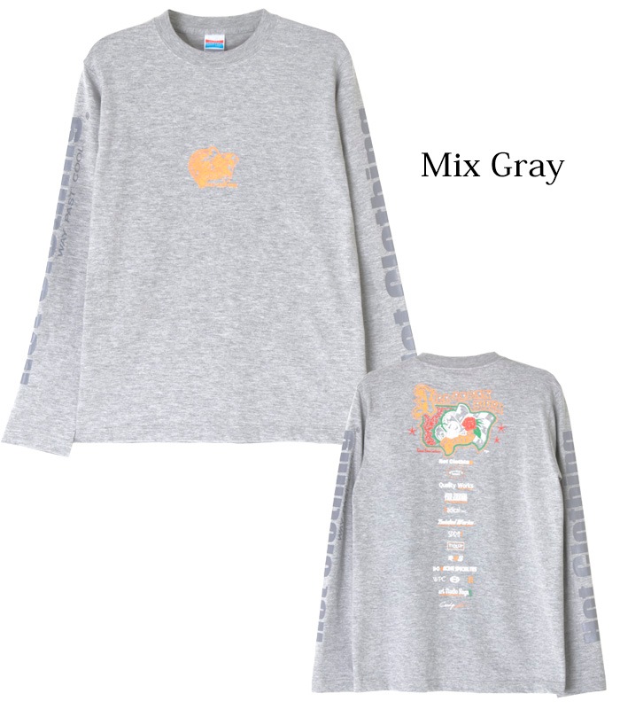 Mens HotClothingオリジナル 復刻 スカルプリントスタッフロングTシャツ -hot-t009