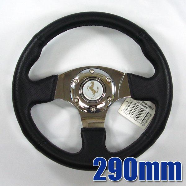 K&M φ290mm 極小ステアリングハンドル レーシングタイプ BK QSW1006-2/|内装パーツ|車用品