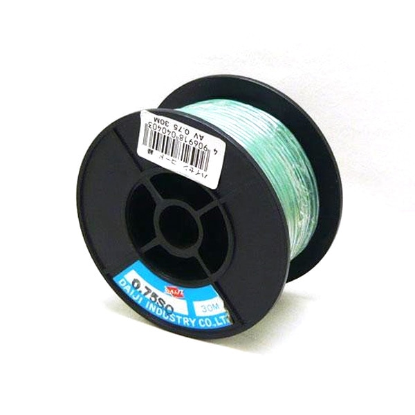 大自工業：自動車用配線コード 緑 30m巻 AV0.75sq|電子パーツ|車用品