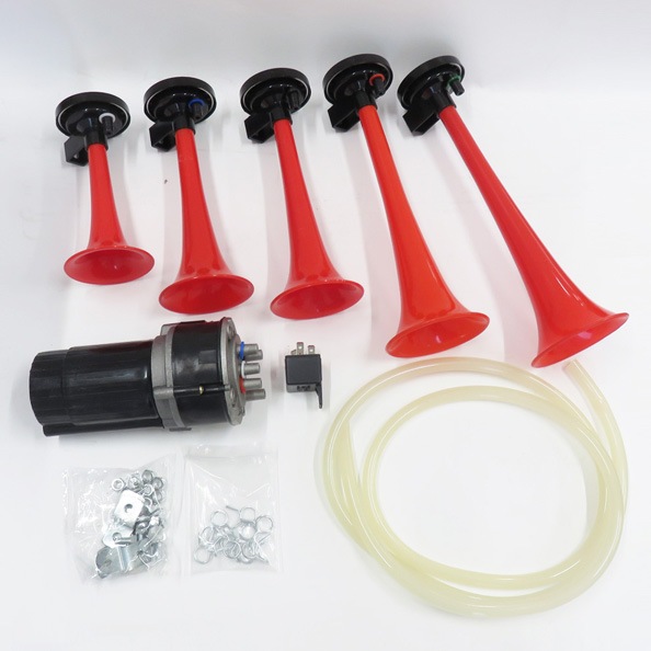 ヤンキーホーン 12V ラッカラーチャ ラ・クラカチャ 5連ミュージックホーン 5連ホーン エアーホーン 12V車用/ブレイス BE-757|外装パーツ|車用品