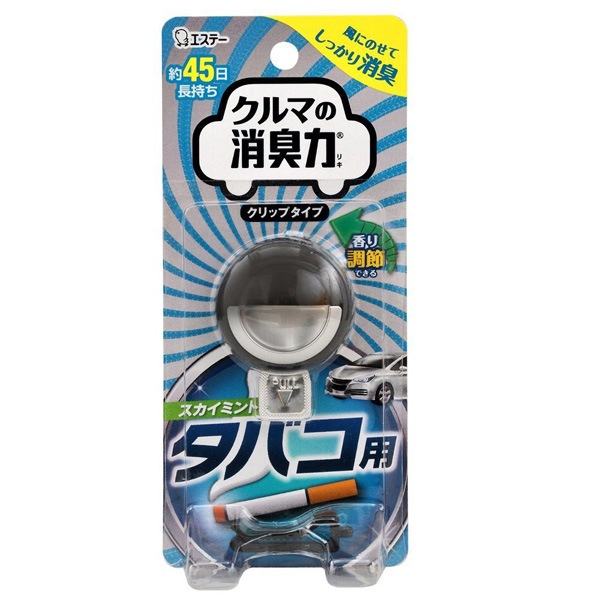 エステー：消臭力 消臭剤 タバコ用 クリップタイプ エアコン送風口用 スカイミントの香り /12510|芳香剤・消臭剤|車用品