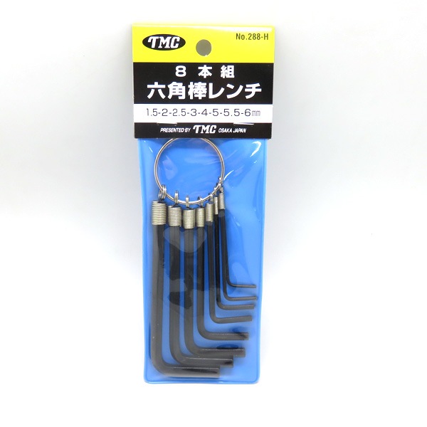  トヨミツ：リング付 六角棒レンチ 1.5mm 2mm 2.5mm 3mm 4mm 5mm 5.5mm 6mm/288-H|DIY・工具|車用品
