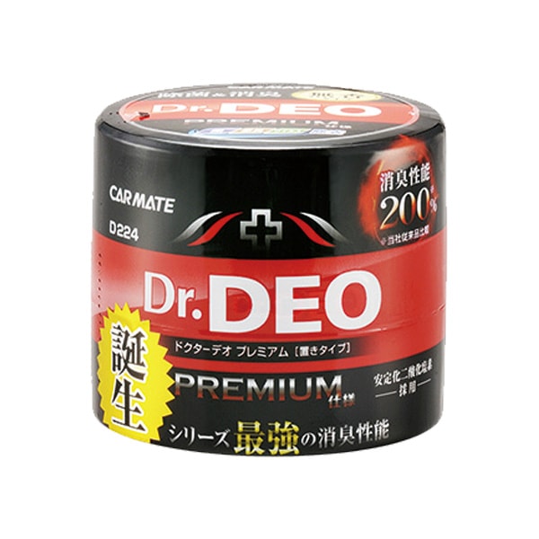 カーメイト：ドクターデオ プレミアム 置きタイプ 100g 無香 強力除菌&消臭 Dr.DEO/D224|芳香剤・消臭剤|車用品