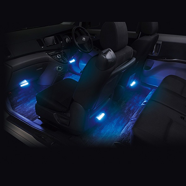 セイワ 無限調色フロアライト ＋ サウンドセンサー DC12V RGB調色LEDライト 4カ所分 F289|ライト・ランプ|車用品