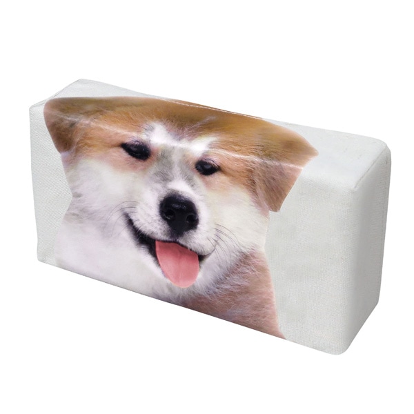 明邦 秋田犬プリントティッシュケース ティッシュBOX入れ 口からティッシュが出る ME156|アクセサリ|車用品