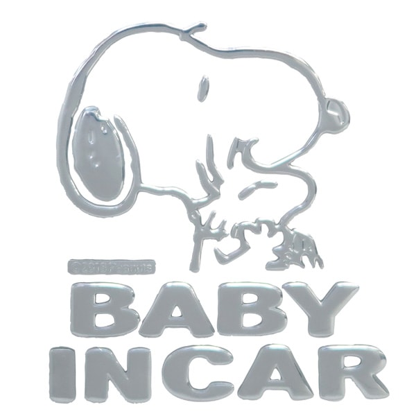 明邦 セーフティサインエンブレムステッカー スヌーピー 赤ちゃん乗ってます 追突防止 メタリック デカール SN63|セーフティ|車用品