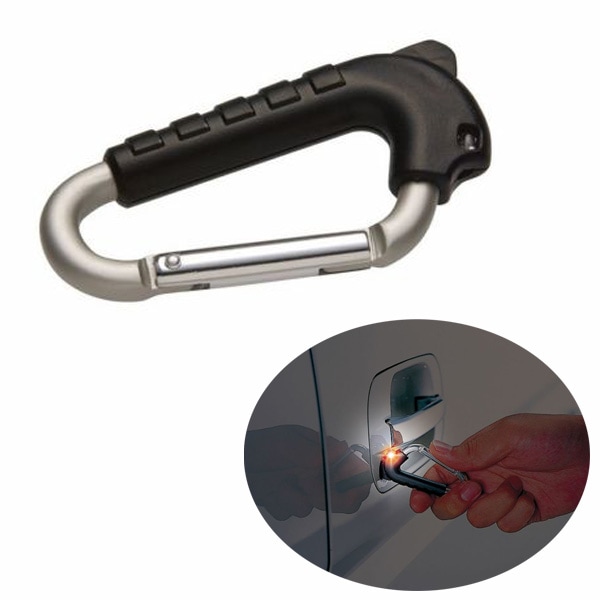 カーメイト レジテック カラビナ シルバーブラック 静電気除去 キーホルダー 自動車ドア 特殊導電素材 NZ906|アクセサリ|車用品