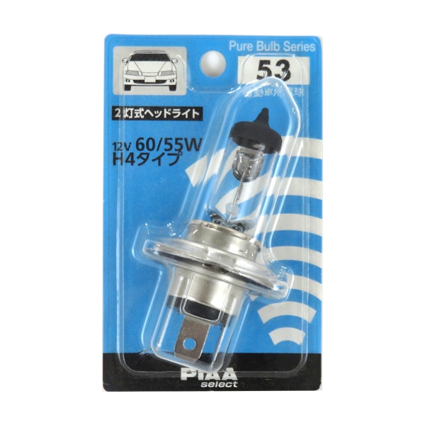 PIAA 2灯式ヘッドライト H4 バルブ 60/55W 12V 1個入 電球 車 自動車専用 ハロゲンバルブ HR53|ライト・ランプ|車用品