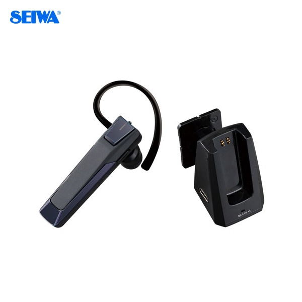 セイワ Bluetooth ワイヤレスイヤホンマイク ハンズフリー 通話 スマホ 防水IPX5 黒×黒メタル カナルタイプ Siri対応 BTE170|アクセサリ|車用品