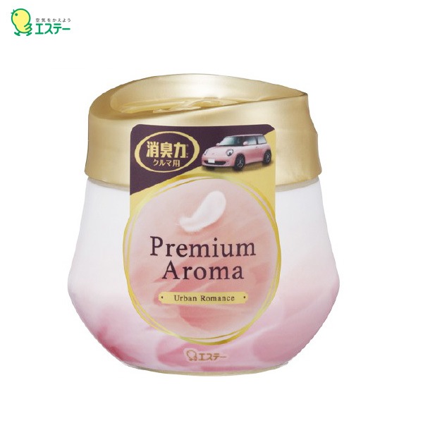 エステー 芳香剤 クルマの消臭力 Premium Aroma ゲルタイプ 置き型 アーバンロマンスの香り フレグランス 車内 トイレにも 12955|芳香剤・消臭剤|車用品