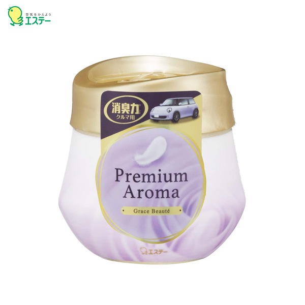 エステー 芳香剤 クルマの消臭力 Premium Aroma ゲルタイプ 置き型 グレイスボーテの香り フレグランス 車内 トイレにも 12956|芳香剤・消臭剤|車用品