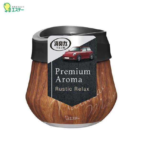 エステー 芳香剤 クルマの消臭力 Premium Aroma ゲルタイプ 置き型 ラスティックリラックスの香り フレグランス 車内 トイレにも 12984|芳香剤・消臭剤|車用品