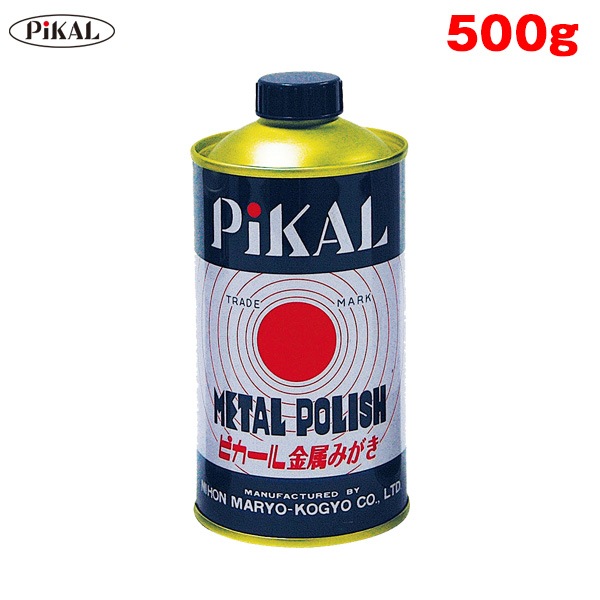 日本磨料工業 ピカール液 金属みがき 500g 大容量 艶出し 研磨剤 仏具・ゴルフクラブ・車・バイク等のお手入れに 乳化性液状 13100|メンテナンス|車用品