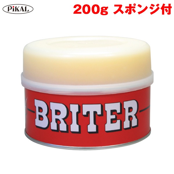 日本磨料工業 ブライターワックス PG スポンジ付 艶出し 200ｇ 車ボディ用 洗車 固形 カルナバワックス配合 【全塗装種類適用】 54100|メンテナンス|車用品