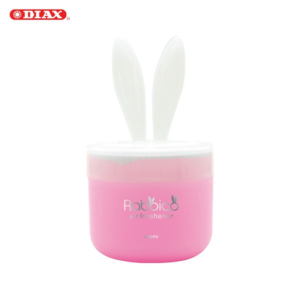 ダイヤケミカル 芳香剤 ラビッコホワイト セクシーシャワーの香り ゲルタイプ 90g 置き型 ウサギ耳 車内 12408|芳香剤・消臭剤|車用品