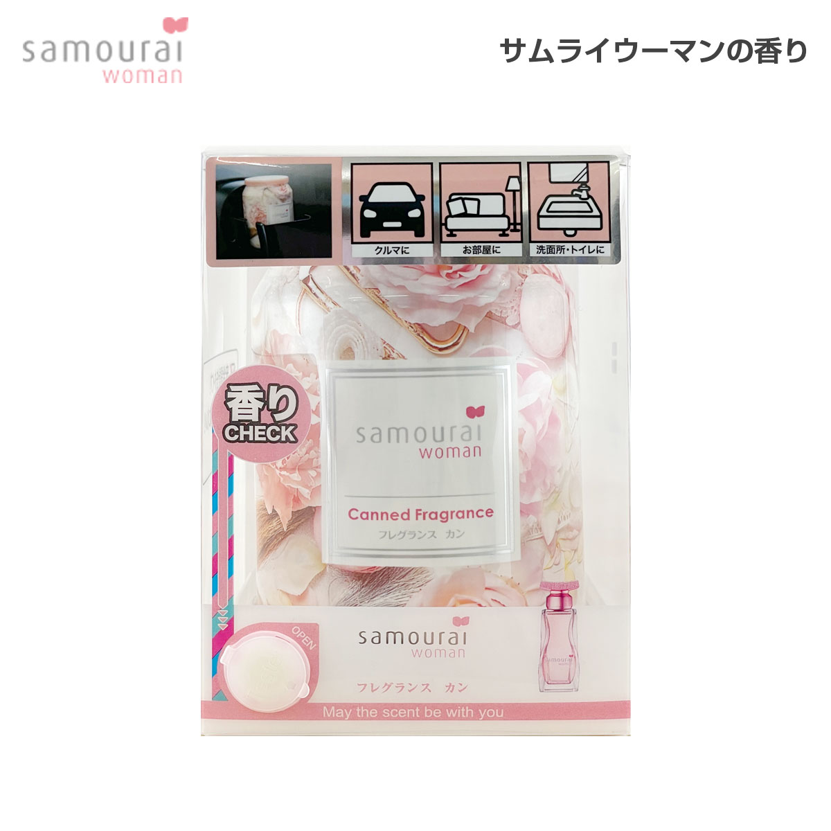 SPRジャパン 芳香剤 サムライウーマン フレグランスカン ゲルタイプ 置き型 缶 200g 消臭 車内 室内 SAMOURAI 23694|芳香剤・消臭剤|車用品