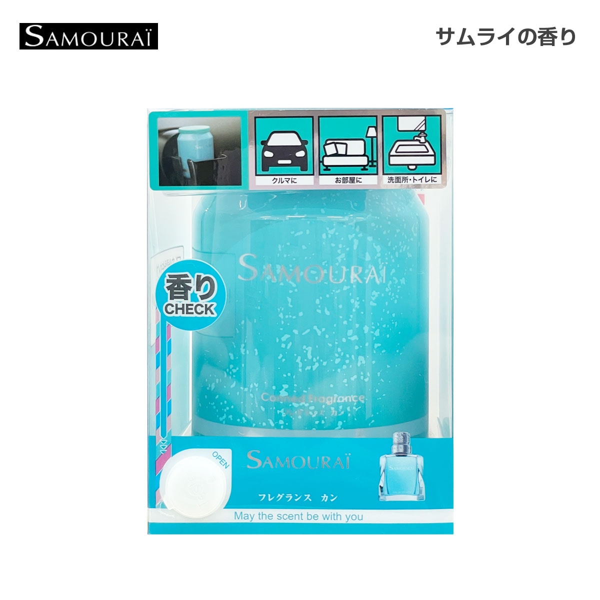SPRジャパン 芳香剤 サムライ フレグランスカン ゲルタイプ 置き型 缶 200g 消臭 車内 室内 SAMOURAI 23696|芳香剤・消臭剤|車用品