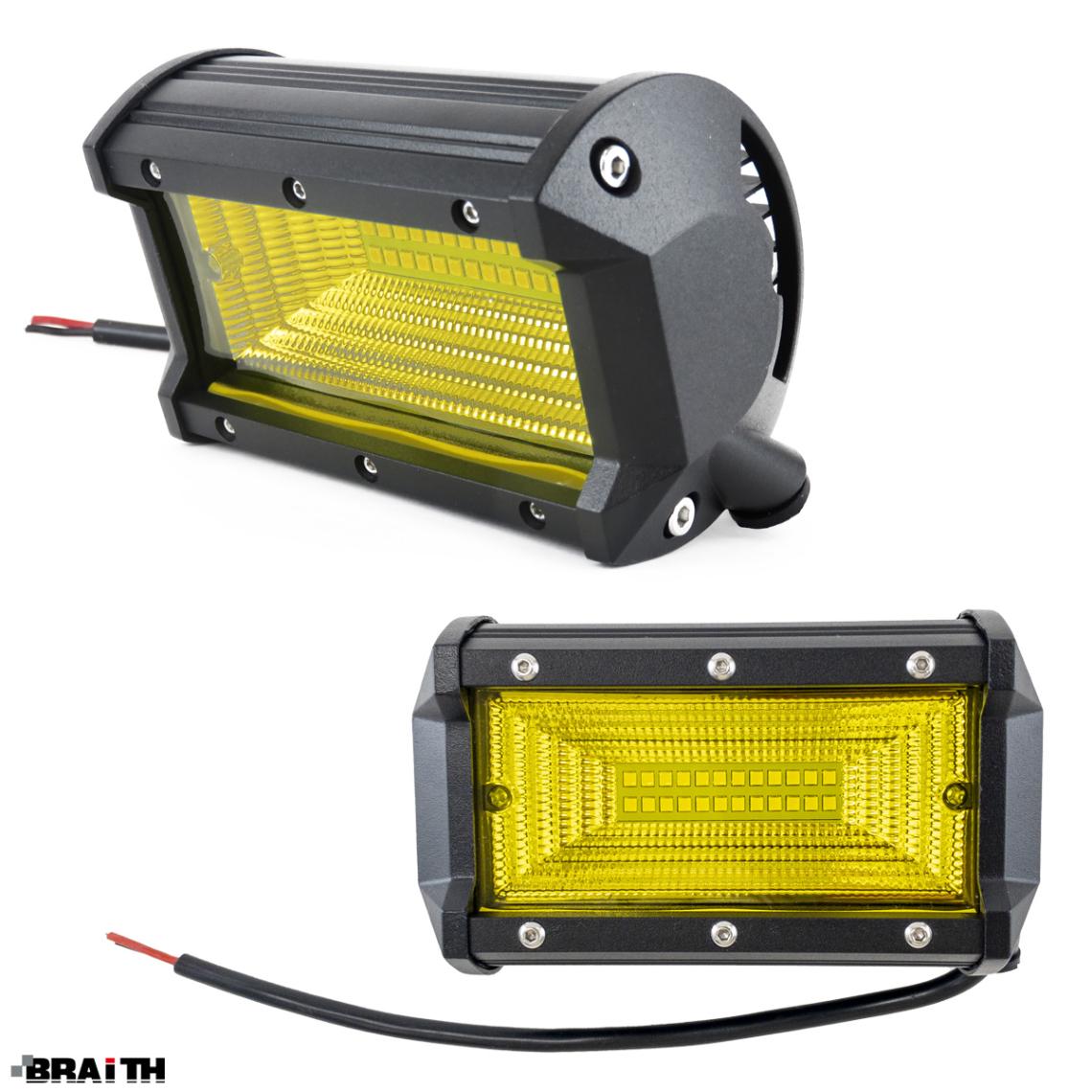 BRAiTH/ブレイス LEDワークライト イエロー 2個入り DC12V/24V対応 防水・防塵 IP67 フォグランプ 作業灯 24SMD 3000K 2000lm BE-798|ライト・ランプ|