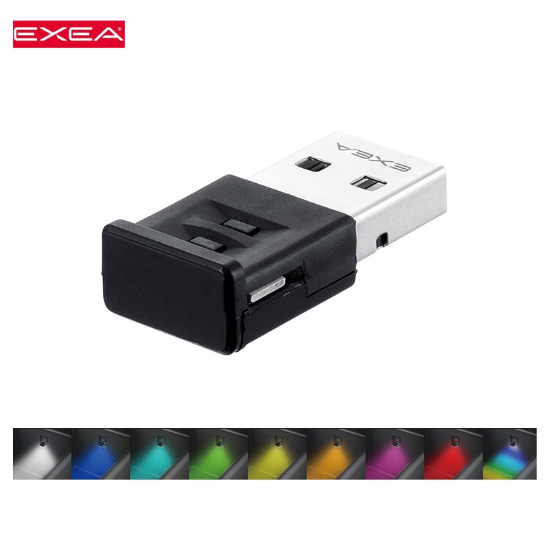 星光産業/EXEA ミニUSBライト 車内イルミネーション 8色グラデーション点灯 DC5V  明るさ調整可能 間接照明 コンソール等に EL-172|ライト・ランプ|車用品