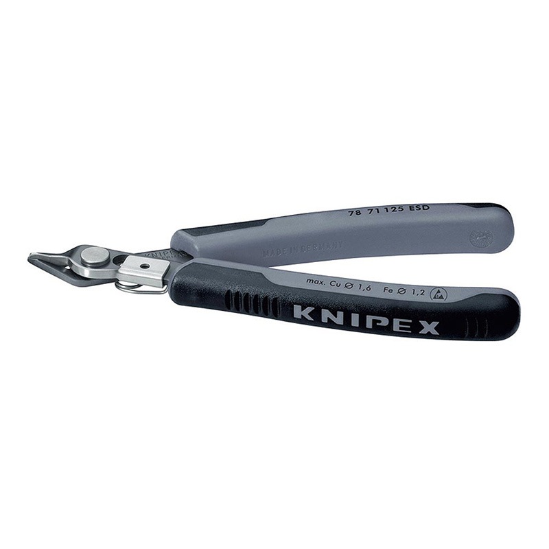 KNIPEX(クニペックス) ワイヤークランプ付ニッパー (静電気防止ハンドル)  7871-125ESD|KNIPEX|工具