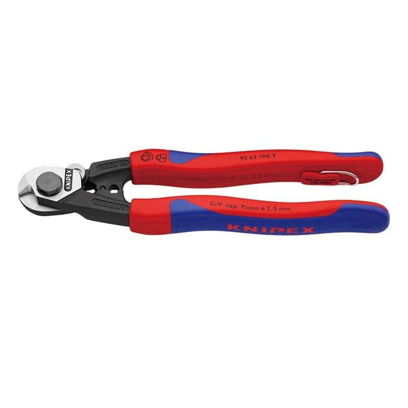 KNIPEX(クニペックス) ワイヤーロープカッター (固定留め輪付)  9562-190TBK|KNIPEX|工具