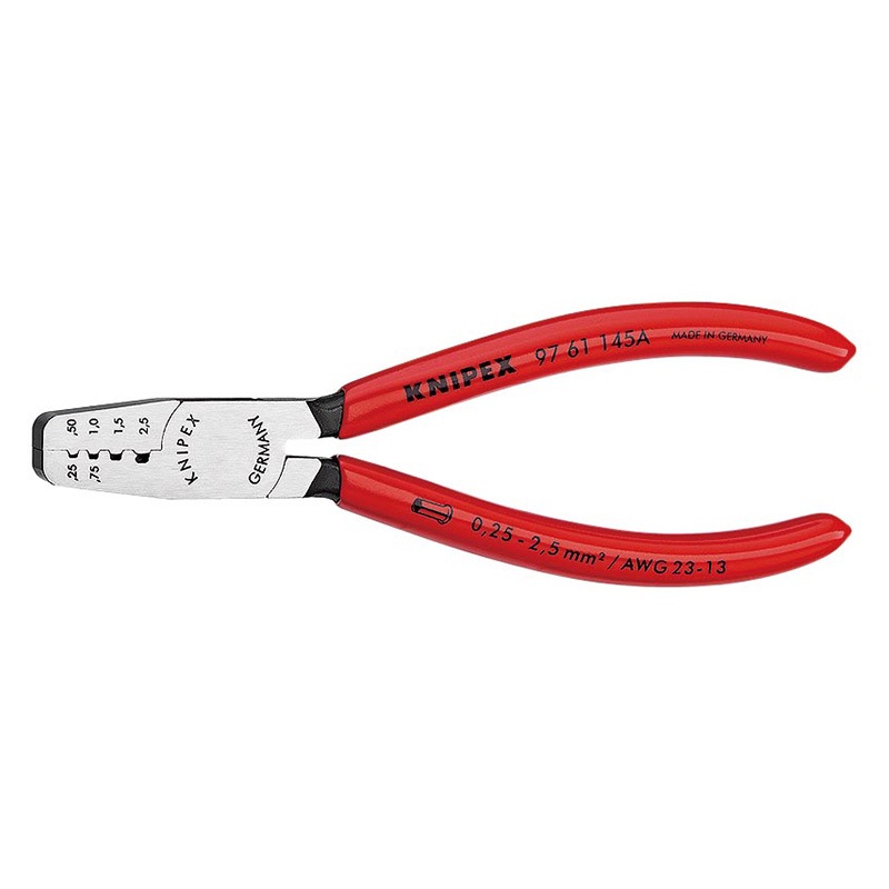 KNIPEX(クニペックス) エンドスリーブ用圧着ペンチ (台紙付き)  9761-145A|KNIPEX|工具