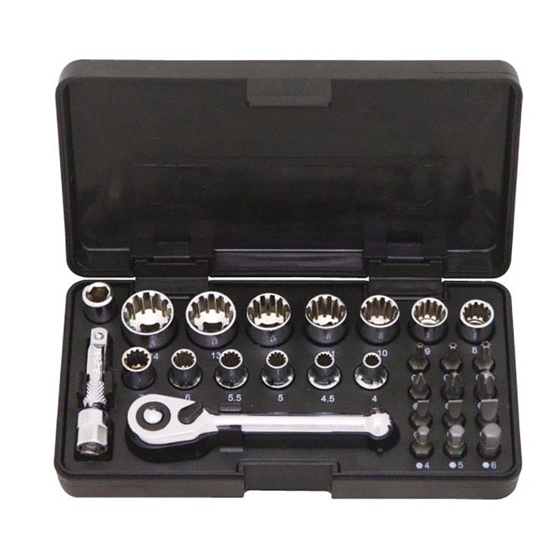 SIGNET(シグネット) 1/4DR 1/4 SQ スプラインソケット&ビットセット 28PC  22038|SIGNET|工具