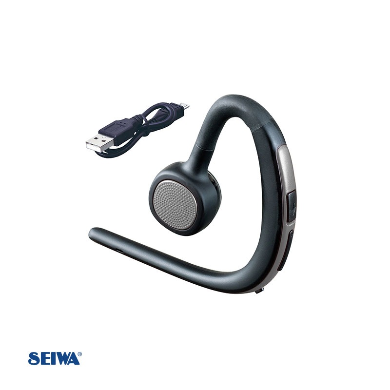 セイワ Bluetoothワイヤレスイヤホンマイク シルバー 規格Ver.5.2 ハンズフリー通話 通話特化モデル ノイズ対策 耳掛け型 BTE144|アクセサリ|車用品