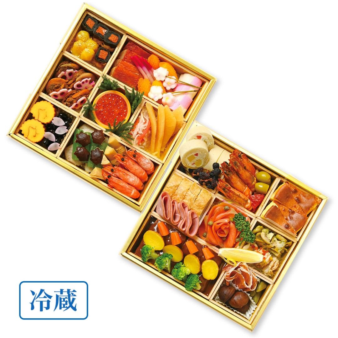 【来館受取】おせち大二段重・和食重&洋食重 (4名様盛り)  