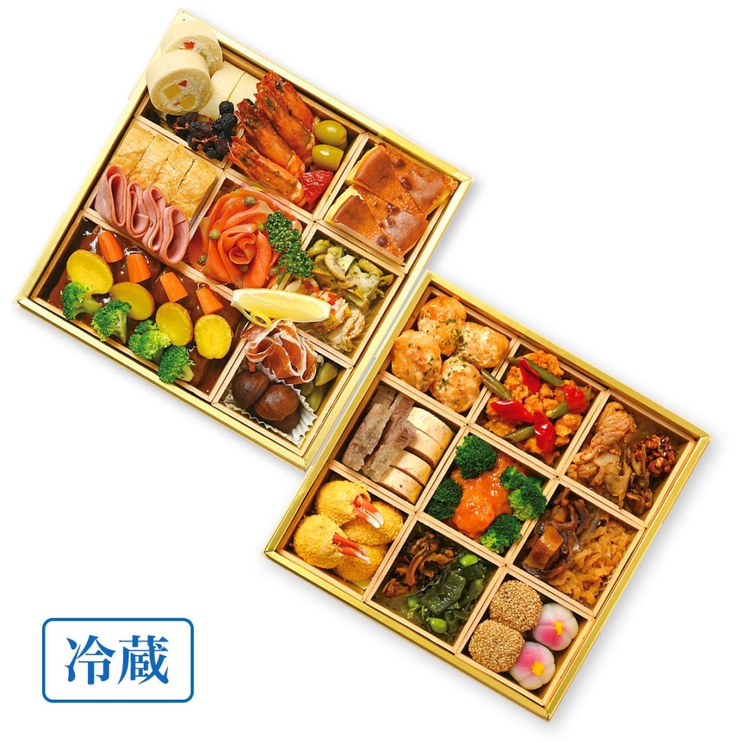 【来館受取】おせち大二段重・洋食重&中華重 (4名様盛り) 