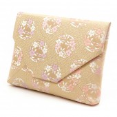 茶道具 数寄屋袋（すきや袋）亀甲に桜の丸　ベージュ 正絹　名物裂 和装 着物 浴衣のバッグ 小物入れ中川政七商店謹製|茶道具【消耗品】