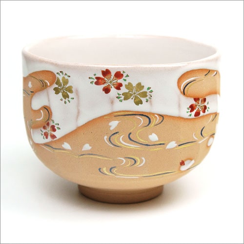 中村秋峰　京焼　灰釉　桜絵　茶碗　共箱　共布　茶道具 茶道具 抹茶碗】 灰釉茶碗 桜流水絵 中村秋峰作 | 特集 - CHATOWA 茶と