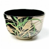 Kartoonさま専用の　抹茶茶碗　仁清　紅葉　黒　宮地英香　箱なし Kartoonさま専用の 抹茶茶碗 仁清 紅葉 黒 宮地英香 箱なし