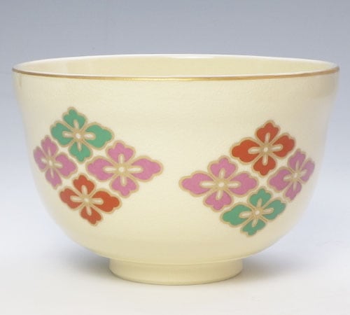茶道具 抹茶碗】 茶碗 仁清写し 花菱 宮地英香作 | 常用茶碗 - CHATOWA