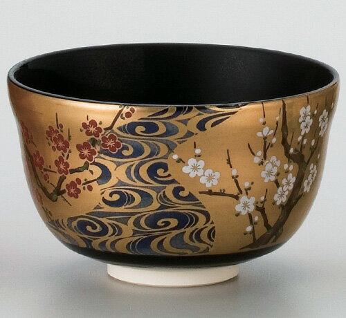 茶道具 抹茶碗】 金地茶碗 光琳梅 宮地英香作 | 宮地英香作 季節の抹茶