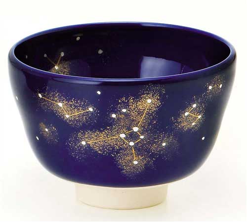 【極美品】 伝統工芸士 八木海峰 作 星座茶盌（茶碗） 5セット　茶道具 星座茶碗 瑠璃釉 蟹座 八木海峰作 【受注生産 納期約2週間】 | 星座