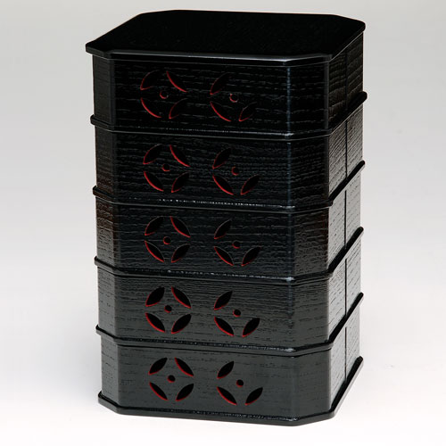 茶道具 菓子器】 縁高重 柿合（掻合） 七宝透 中村湖彩作 | 菓子器