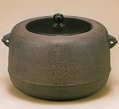 炉用　政所広口釜　菊地政光作|釜|茶道具【全般】