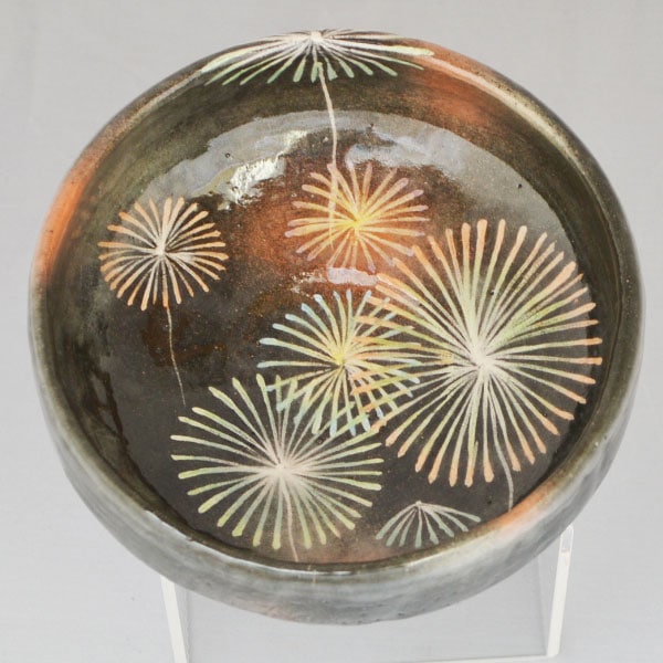 楽焼 馬盥茶碗 楽入窯 吉村楽入 作 朝顔ノ画 共箱 共布 茶道具 抹茶碗 美品 吉村楽入（よしむららくにゅう） ｜茶道具｜$SHOP$